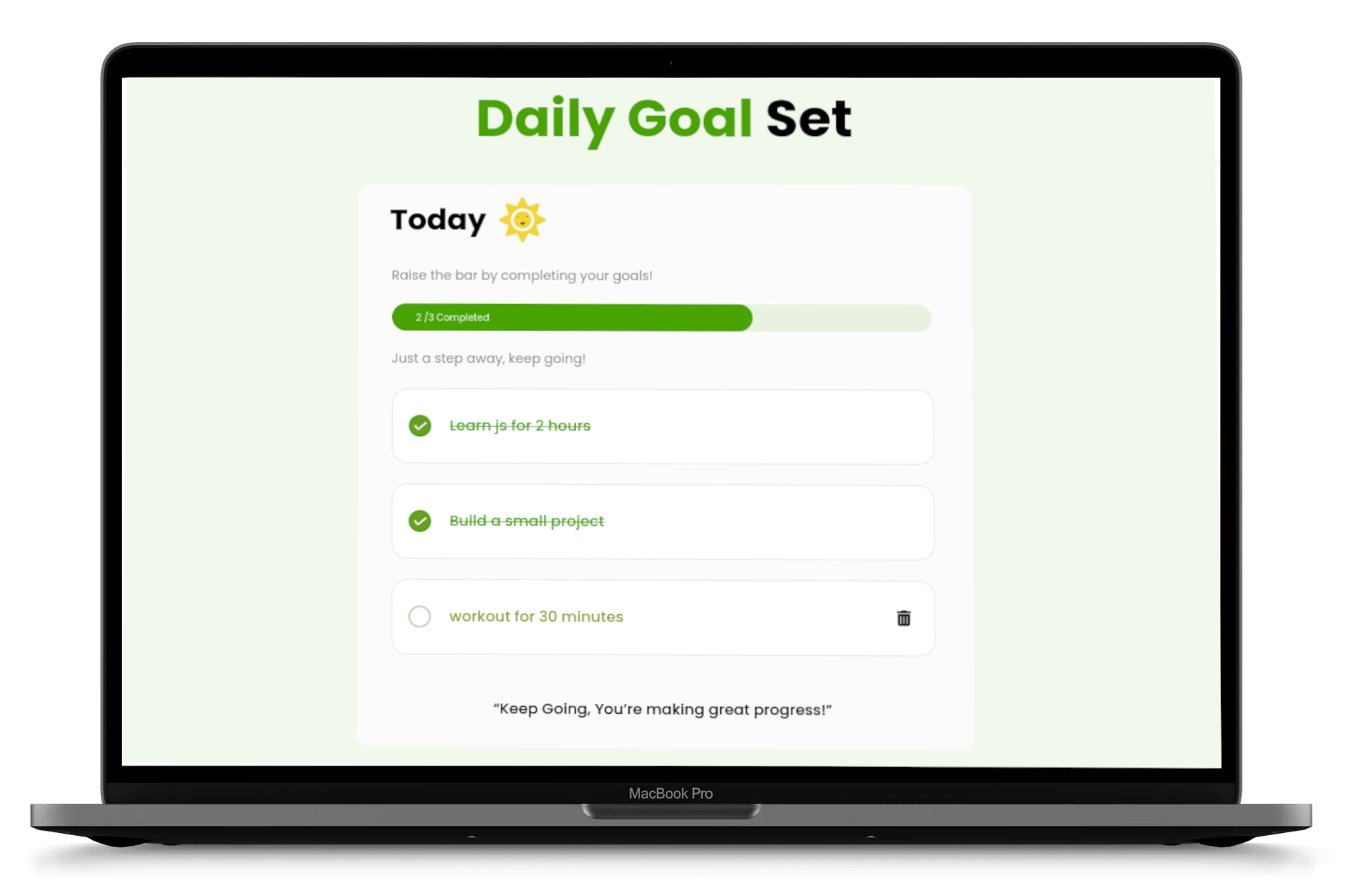 Daily Goal Set
